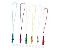 SUPVOX Kazoos Metálicos con Membranas y Cuerda Colgante Instrumento Musical Pequeño para Adultos Colores Brillantes para Aprendizaje y Acompañamiento Musical