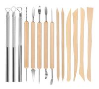 SUPVOX Kit Profesional y Estuche Cremallera Mango Ergonómico Doble Cara de 14 Piezas de Herramientas para Escultura de Arcilla para Arte y Manualidades