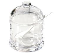 SUPVOX Lata de Condimentos de Vidrio para Cocina Cuchara de Cerámica, Recipiente para Especias Tapa Protectora, Organizador de Condimentos para Uso Doméstico y Comercial