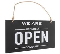 SUPVOX Letrero de Puerta Comercial Doble Cara Abierto y Cerrado, Madera Negra Rectangular, Señal para Tienda y Oficina, Cartel para Puerta de Entrada, Uso Interior y Exterior,