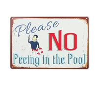 SUPVOX Letrero Metálico para Piscina 20X30 CM Cartel Decorativo Vintage de Verano Señal de Seguridad Resistente para Exteriores Adorno Divertido para Pared de Piscina