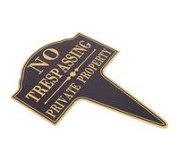 SUPVOX Letrero Metálico Prohibido el Paso Estaca para Jardín Propiedad Privada Resistente Intemperie Señal de Advertencia para Césped y Exteriores Color Negro 1 Pieza