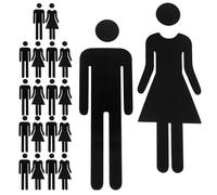 SUPVOX Letreros Acrílicos Autoadhesivos para Baño 3D Espejo Negro 12 CM Señalización de Género Hombres y Mujeres 10 Juegos Decoración para Puertas de Baños Restaurantes Hoteles