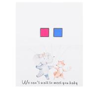 SUPVOX Libro de Visitas para Shower Árbol de Huellas Dactilares, Cartel y 2 Tintas Azul y Rosa, Kit de Revelación de Género para Fiesta Unisex, Decoración Temática y Recuerdos