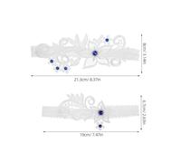 SUPVOX Ligas de Encaje Blancas para Novia 2 Piezas con Pedrería Azul Elásticas y Ajustables Banda Pierna Femenina para Día de Boda y Eventos Formales