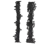 SUPVOX Ligas de Encaje Negras para Novia, Cinturón Elástico de 2 Piezas, Accesorio Nupcial Femenino para Bodas y Fiestas, Banda Ajustable Ligera para Pierna, Complemento Delicado