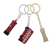 SUPVOX Llavero 3 Piezas Londres Metal Aleación de Zinc Autobús, Buzón y Gran Reloj Icónico, Colgante para Mochila y Bolso, Obsequio Original Souvenir Reino Unido