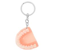 SUPVOX Llavero Creativo de Resina Dientes Postizos Color Carne para Halloween, Colgante Divertido para Mochila y Accesorio para Fotos de Fiesta, Obsequio Original y Compacto