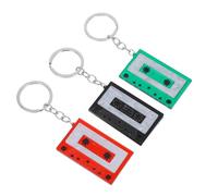 SUPVOX Llavero de Acrílico Geométrico en Forma de Cinta de Casete, Set de 3 Piezas Multicolor (negro, Rojo, Verde), Accesorios Retro para Bolso y Mochila, Charms Vintage Años 80 y 90