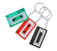 SUPVOX Llavero de Cinta de Casete Vintage de Acrílico 3 Piezas, Colgante Geométrico Rectangular Multicolor (negro, Rojo, Verde) para Bolsos, Mochilas y Decoración de Fiesta Retro Años