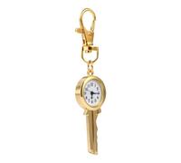 SUPVOX Llavero de Cuarzo Clip Forma de Llave Dorada Reloj de Bolsillo Vintage Pequeño y Ligero Colgante Funcional para Bolso y Llaves Accesorio Práctico y Decorativo