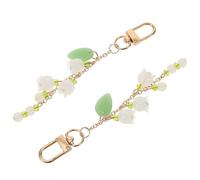 SUPVOX Llavero de Flores Lirio Valles 2 Piezas Colgante Decorativo para Bolso y Llavero de Coche Portátil, Diseño Estación Cálida, Accesorio para Mochila y Obsequio Día Madre