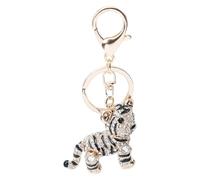 SUPVOX Llavero de Metal Colgante de Tigre 3d Gemas de Imitación Claras, Anillo para Llaves de Coche y Bolso, Accesorio Decorativo para Mujer, Amuleto Año del Tigre, Obsequio Elegante