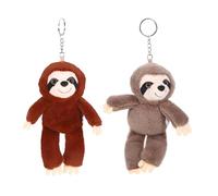 SUPVOX Llavero De Peluche Forma De Perezoso para Niños, Paquete De 2 Unidades Marrón y Gris Claro, Colgante Suave y Ligero para Mochila, Bolso y Llaves, Accesorio Decorativo Multifuncional