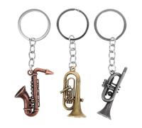 SUPVOX Llavero de Saxófono Metálico Retro 3 Piezas (antiguo Verde, Antiguo Estaño, Antiguo Rojo) Miniatura Instrumento Musical Colgante Recuerdo para Amantes Música y Regalos de Fiesta