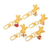 SUPVOX Llavero Dije de Zodíaco del Caballo 2026, Amuleto de Buena Suerte Dorado, Mini Colgante Portátil para Bolso y Pulsera, Obsequio Tradicional para Año Lunar, Pack 5 Piezas