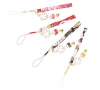 SUPVOX Llavero Japonés Maneki Neko 4 Piezas con Campana Suave, Colgante de Gato Suerte Multicolor (amarillo, Rojo, Negro, Rosa) para Decoración de Teléfono y Accesorios Kawaii