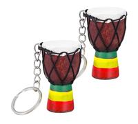 SUPVOX Llavero Modelo Africano de Mano Djembé 2 Piezas, Colgante Retro de Madera Oscura, Accesorio Decorativo para Bolsos y Mochilas, Obsequio Turístico y Souvenir Cultural