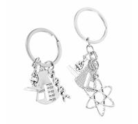 SUPVOX Llavero Químico Molecular de Adn 2 Piezas Microscopio y Doble Hélice, Llavero de Biología y Química para Profesores y Estudiantes, Obsequio Científico Adecuado para Graduación