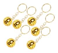 SUPVOX Llaveros Bola de Discoteca Retro 12 Piezas, Mini Llavero Espejo 2.3 Cm Dorado, Accesorios para Fiesta Disco, Recuerdos Vintage para Halloween y Decoración de Eventos