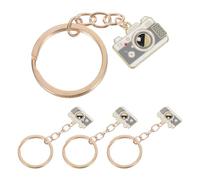 SUPVOX Llaveros de Cámara de Metal Retro 4 Piezas, Mini Llavero de Fotógrafo Vintage Portátil y Ligero, Accesorio Decorativo para Mochilas y Recuerdos de Viaje