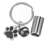SUPVOX Llaveros para Urnas de Mascotas Acero Inoxidable Colgante Pequeño para Joyería Conmemorativa Portátil para Perros Contenedor de Recuerdos con Diseño de Pata Cilíndrica