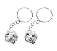 SUPVOX Llaveros Retro Bola de Discoteca 70s 2 Piezas 20mm, Colgantes Multifunción para Bolsos y Mochilas, Accesorio Portátil Aleación de Zinc y Plástico, Adorno Fiesta Vintage