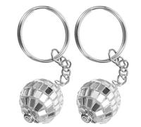 SUPVOX Llaveros Retro Bola de Discoteca Láser 20mm, Set de 2 Unidades de Aleación de Zinc y Plástico, Colgantes Decorativos Multifunción para Bolsos, Mochilas y Llaves, Adornos