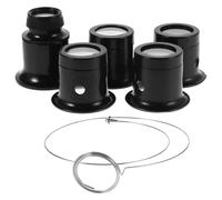 SUPVOX Lupa para Reparación de Relojes y Joyería con Clip Ajustable, Lentes de Alta Transparencia 3/5/10/15/20 Aumentos, Kit de 6 Piezas para Joyeros y Relojeros Profesionales