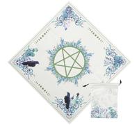 SUPVOX Mantel de Mesa para Adivinación del Tarot y Bolsa de Almacenamiento de Tela de Terciopelo Verde, Accesorio de Astrología Pentagrama, Resistente y Portátil para Juegos de Cartas