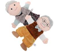 SUPVOX Marionetas de Mano para 2 Piezas Figuras Realistas de Abuelo y Abuela, Muñecos de Peluche Suaves y Lavables para Contar Historias y Juegos Educativos