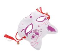 SUPVOX Máscara de Gato de Media Cara Japonesa Estilo Cosplay, Diseño Decorativo de Festival Pintura Manual, Reutilizable y Cómoda para Fiestas de Halloween y Carnavales