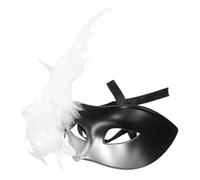 SUPVOX Máscara Veneciana de Media Cara Plumas Desmontables y Flor Lateral Plateada para Mujer Máscara de Festival y Disfraz para Fiestas de Mascarada Carnaval y Cosplay