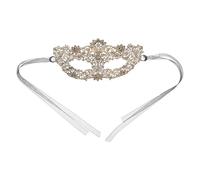 SUPVOX Máscara Veneciana Dorada para Mujer en Poliéster Orificios Nariz y Ojos Amplios, Elegante y Curva, Adecuado para Mardi Gras y Fiestas de Halloween