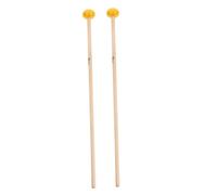SUPVOX Mazos para Glockenspiel, Baquetas de Percusión Punta de Goma, Mango de Madera de Arce, Accesorio Instrumento Musical para Xilófono y Carrillón Escolar, Color Amarillo
