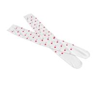 SUPVOX Medias de Red Muslo para Mujer 1 Par de Medias Largas Estampado de Corazones Color Blanco Tejido Elástico y Cómodo para Uso Diario y Ocasiones Obsequios