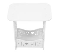 SUPVOX Mesa Auxiliar Pequeña de Madera en Color Claro, Mesita de Noche Moderna y Minimalista, Tamaño Pequeño Estante Único, Adecuado para Dormitorio, Sala de Estar y Decoración del Hogar