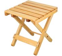 SUPVOX Mesa Auxiliar Plegable Pequeña de Madera Natural, Mesa Portátil para Picnic al Aire Libre y Soporte para Plantas, Adecuado para Playa, Jardín y Camping, Diseño Compacto y Patas