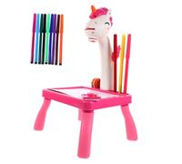 SUPVOX Mesa Proyector de Dibujo Unicornio para Educativo de Proyección Interactiva Pizarra Borrable Reutilizable Fomenta Creatividad Imaginación Completo Rosa