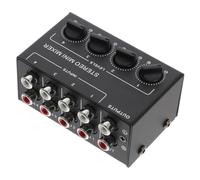 SUPVOX Mezclador Pasivo de Audio Estéreo Portátil de 4 Canales Cx400, Mini Mezclador de Audio Controles de Volumen Independientes, Material Abs y Hierro, bajo Ruido para Dj y Músicos