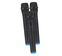 SUPVOX Micrófonos Simulados para Niños 3 Piezas Negros de Aleación, Modelo de Micrófono Falso para Teatro y Fiestas Infantiles, Accesorio Resistente para Actuaciones y Juegos