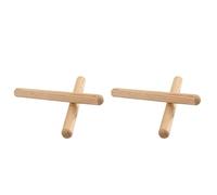SUPVOX Mini Baquetas De Madera Para NiñOs, Palos De Ritmo De Tambor Infantil, Accesorios De PercusióN Antideslizantes, Superficie De Caucho EláStico, 19.9 Cm, Color MarróN Claro