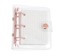 SUPVOX Mini Cuaderno de Bolsillo 3 Anillas Rosa Dorado Libreta Pequeña Decorativa 80 Hojas y 3 Fundas de Almacenamiento Suministros de Escritura Diarios para Estudiantes y Diario