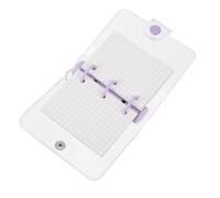 SUPVOX Mini Cuaderno de Hojas Sueltas 3 Anillas Funda Transparente Morada 4 Piezas Bolsa Organizadora 80 Hojas Cuadriculadas para Manualidades y Notas Portátil