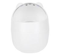 SUPVOX Mini Cubo de Basura con Tapa Abatible, Papelera de Mesa Pequeña de Plástico Ecológico, Diseño Oso de Color Claro, Contenedor Compacto para Escritorio, Dormitorio y Oficina,