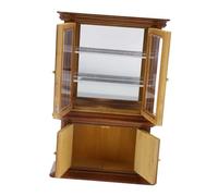 SUPVOX Mini Gabinete De Madera Espejo Muebles De Miniatura Decoración De Hogar