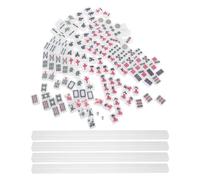 SUPVOX Mini Juego de Mahjong Portátil 20 Mm para Principiantes, Fichas Fáciles de Leer, Set Compacto de Viaje con 20 Fichas y 4 Empujadores, Accesorios Resistentes para Juegos Sociales