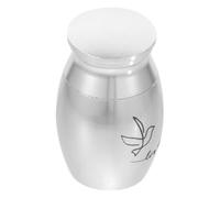 SUPVOX Mini Urna para Cenizas de Mascota Inoxidable Urna Pequeña para Aves como Periquitos y Pinzones Contenedor Conmemorativo Metálico para Cenizas Diseño Delicado Plata para Recuerdo