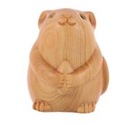 SUPVOX Modelo De Hámster De Madera Tallado Estatua De Hámster Decorativa para Escritorio Figura De Animal Artesanal Obsequio De Decoración De Madera para Coleccionista