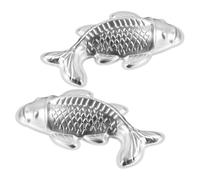 SUPVOX Molde para Hornear 3d de Aleación de Aluminio, 2 Piezas, Molde para Tortas de Arroz y Gelatina Diseño de Pez Koi, Antiadherente, Compacto y Multifuncional para Repostería y Cocina